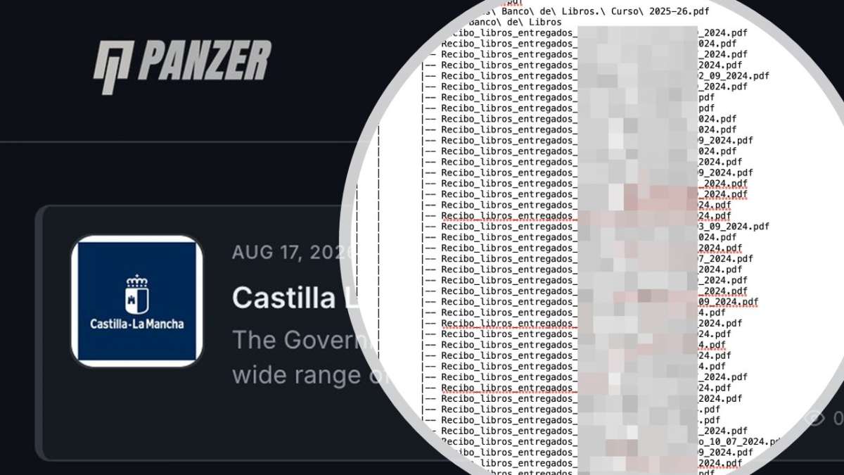 Castilla-La Mancha confirma el ciberataque de Panzer, que reivindica el robo de datos de alumnos y familias
